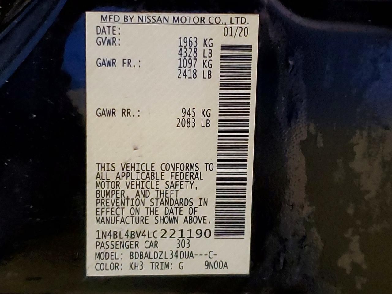 2020 Nissan Altima s