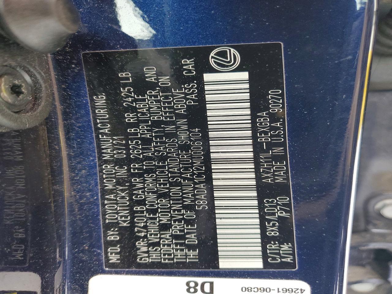 2021 Lexus Es 300h