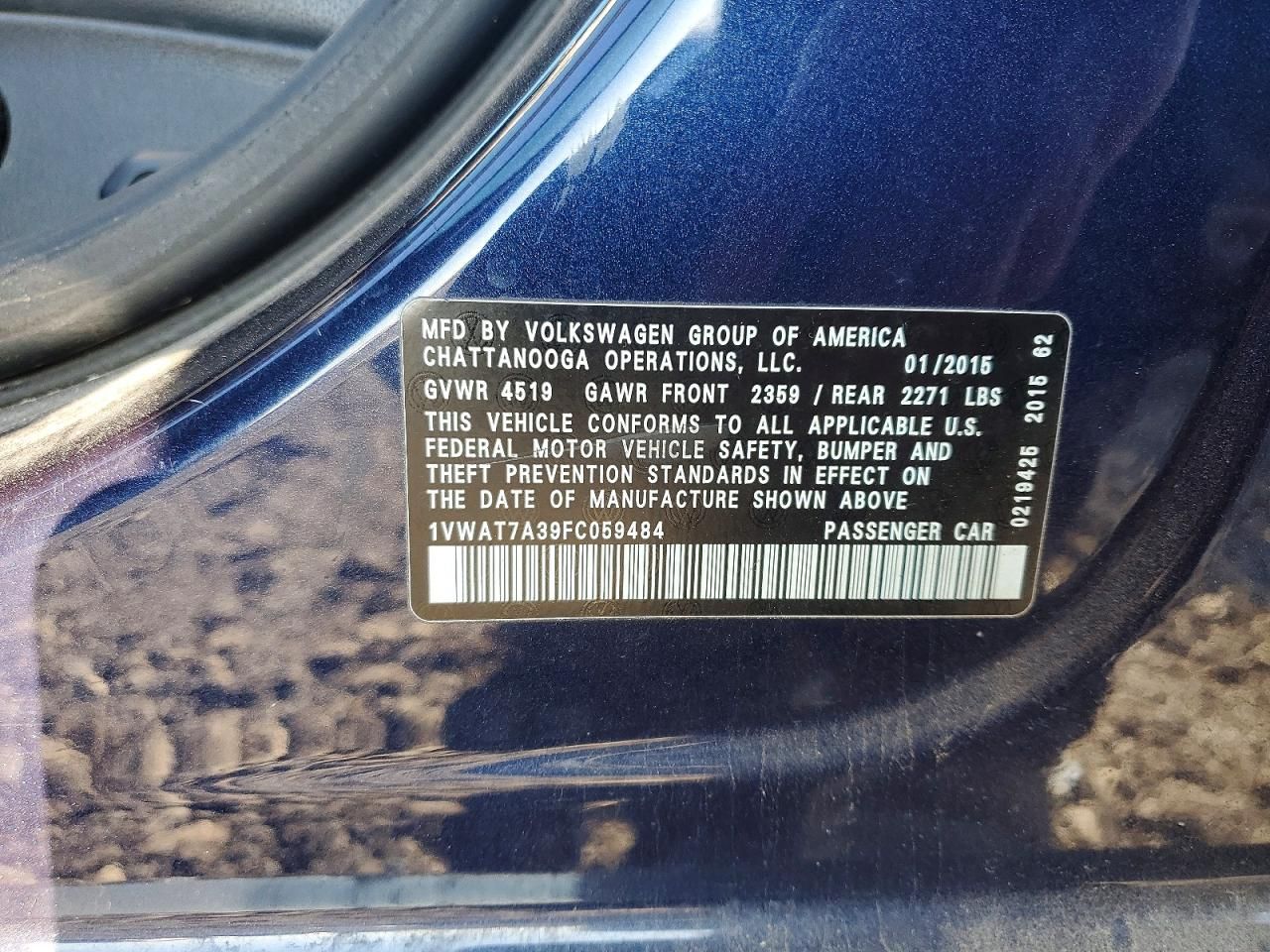 2015 Volkswagen Passat s