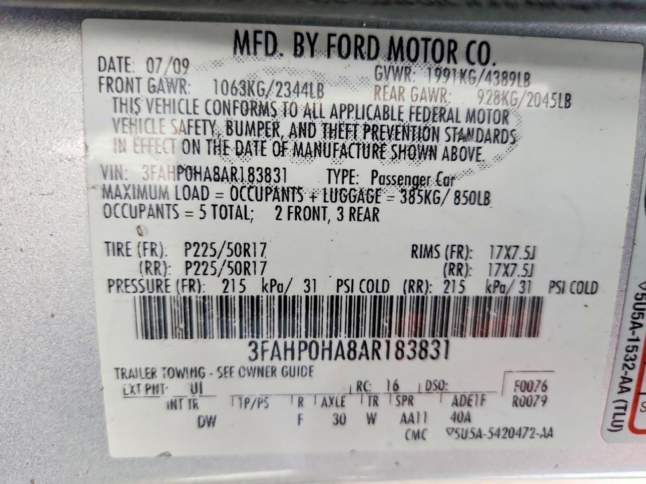 2010 Ford Fusion se