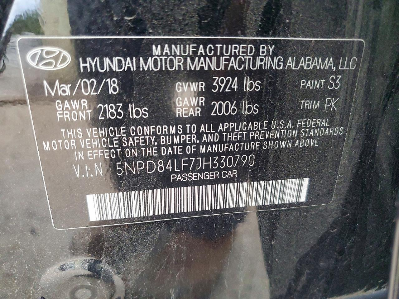 2018 Hyundai Elantra sel
