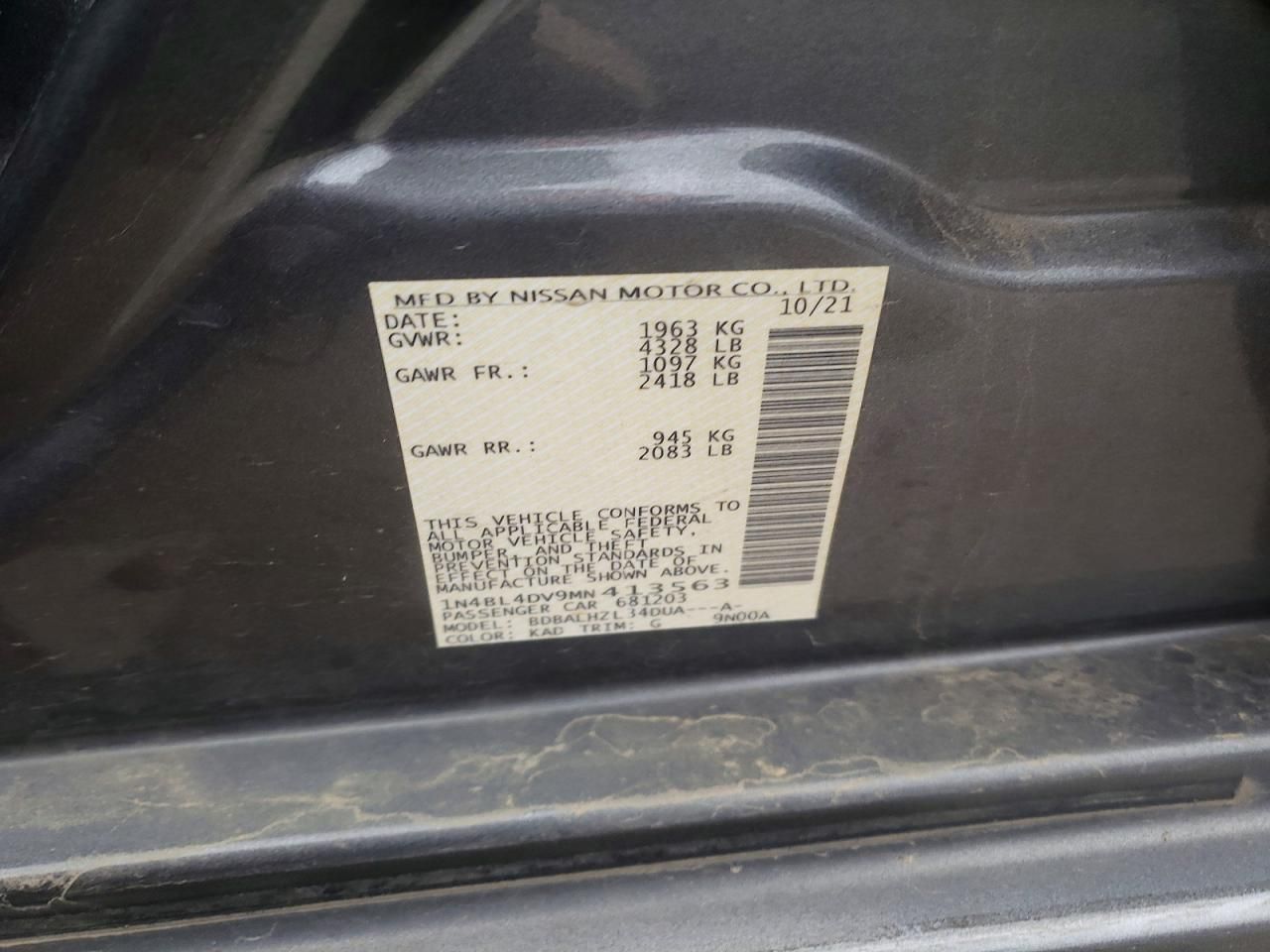 2021 Nissan Altima sv