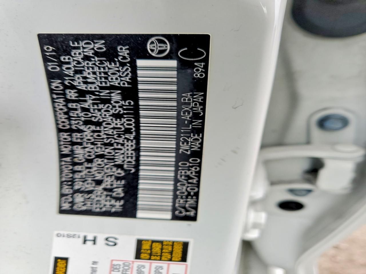 2020 Toyota Corolla le