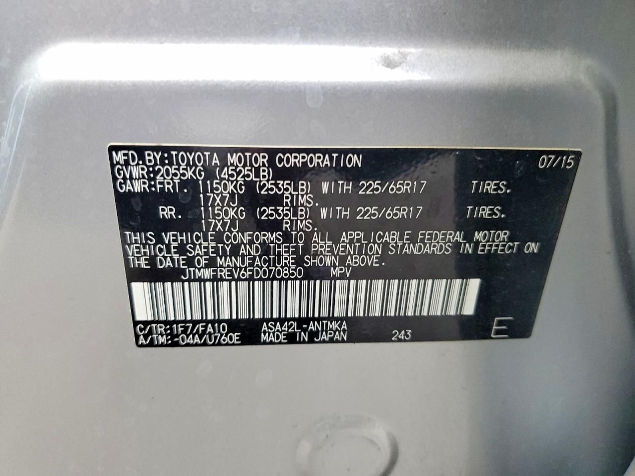 2015 Toyota Rav4 xle