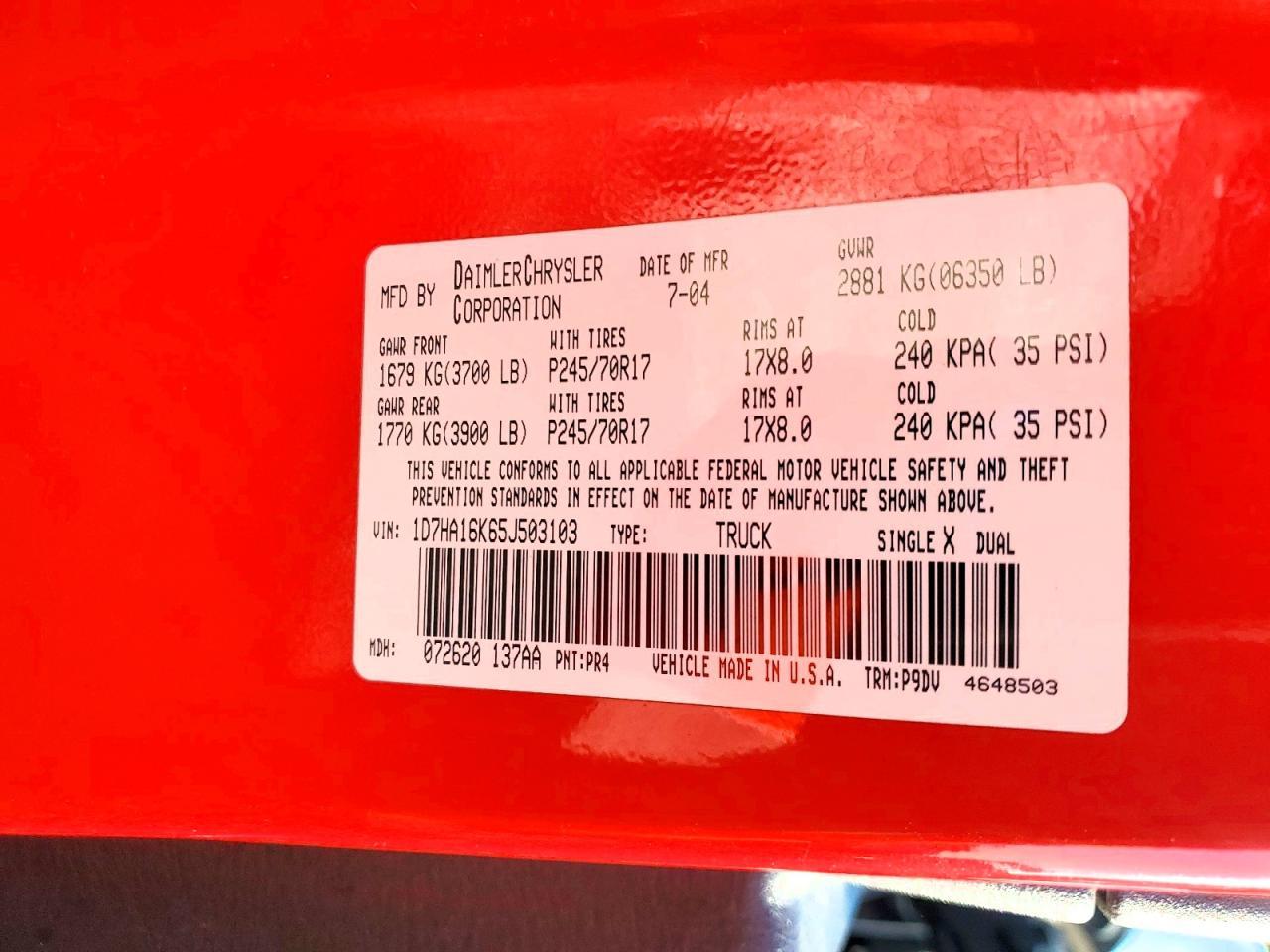 2005 Dodge RAM 1500 ST