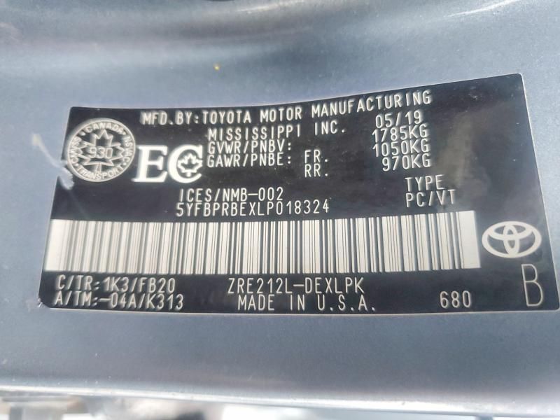 2020 Toyota Corolla le