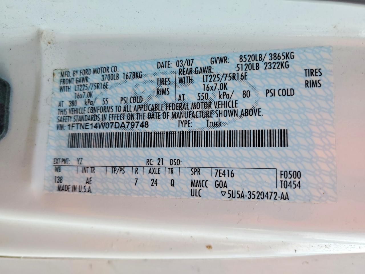 2007 Ford Econoline E150 van