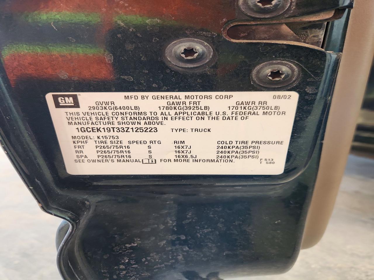 2003 Chevrolet Silverado K1500