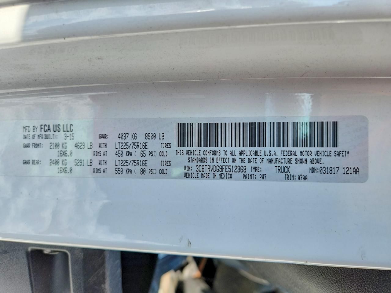 2015 Dodge RAM Promaster 2500