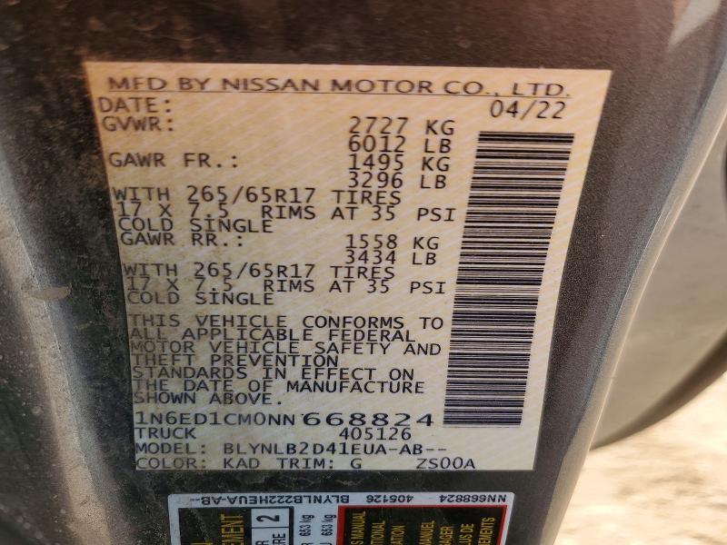 2022 Nissan Frontier sv