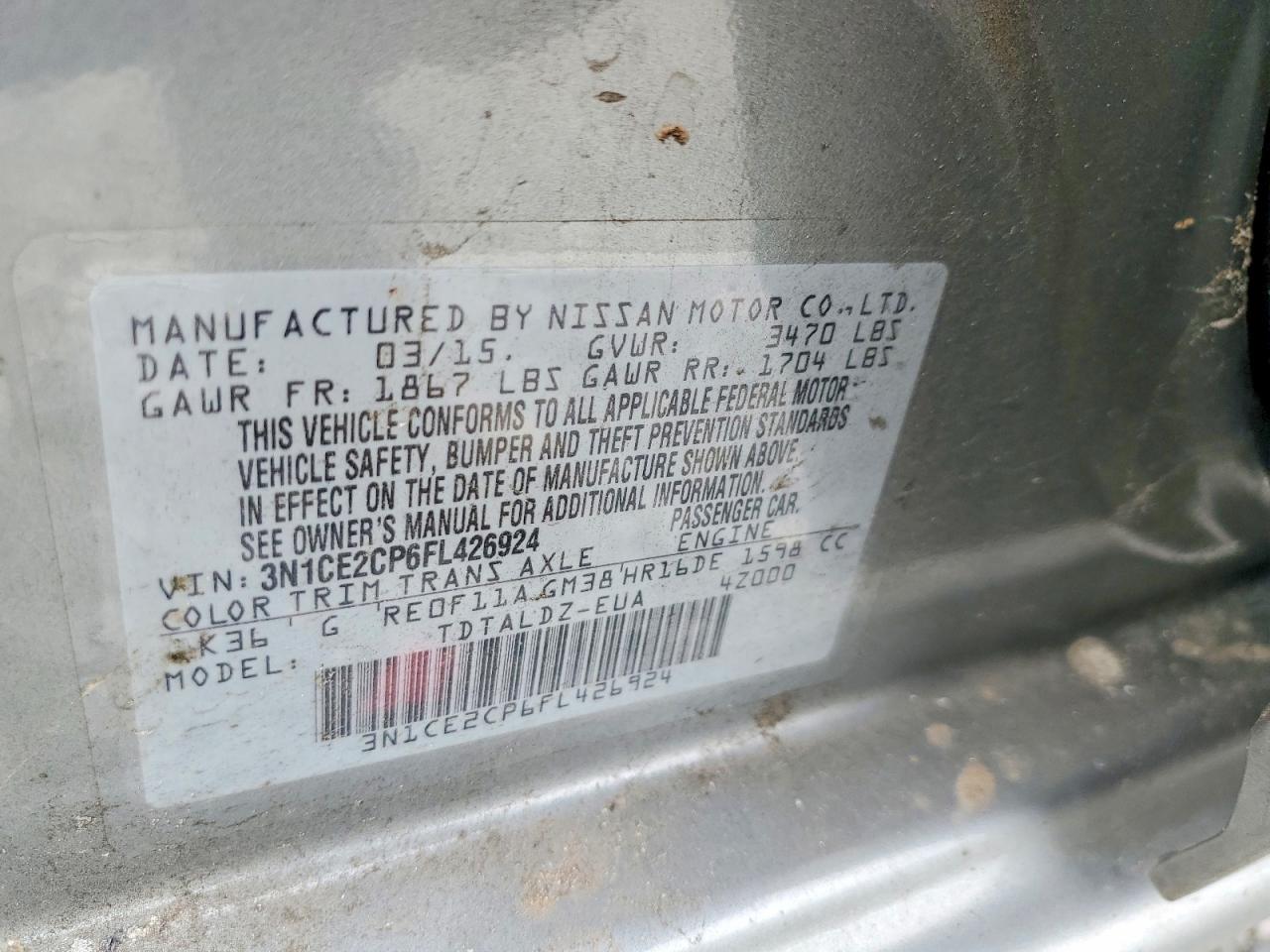 2015 Nissan Versa Note s