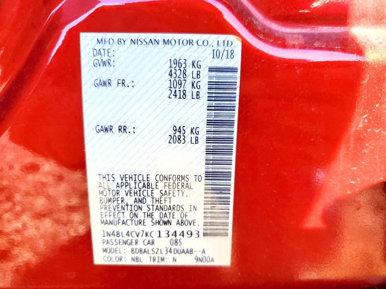 2019 Nissan Altima sr