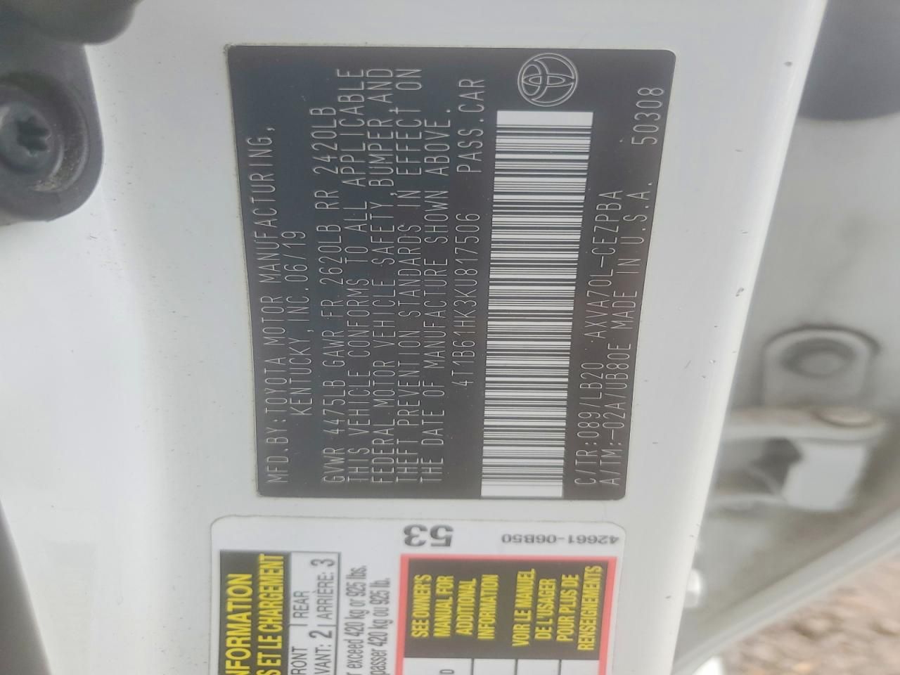 2019 Toyota Camry xse