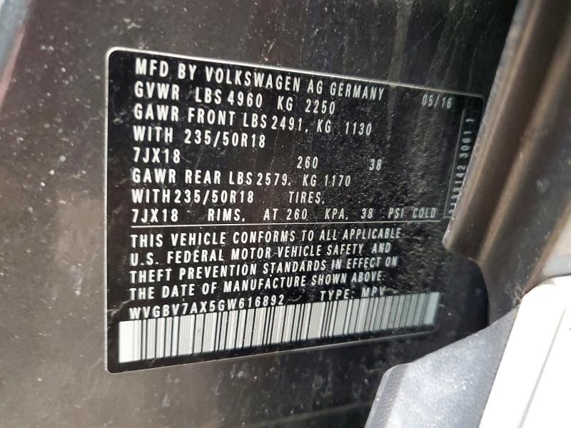 2016 Volkswagen Tiguan s