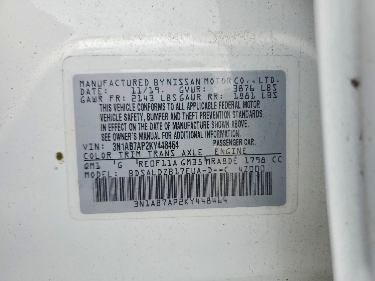2019 Niss Sentra sv