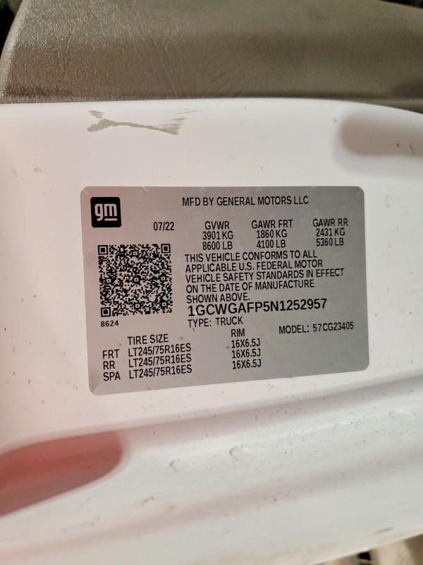 2022 Chevrolet Express G2500 Delivery Van