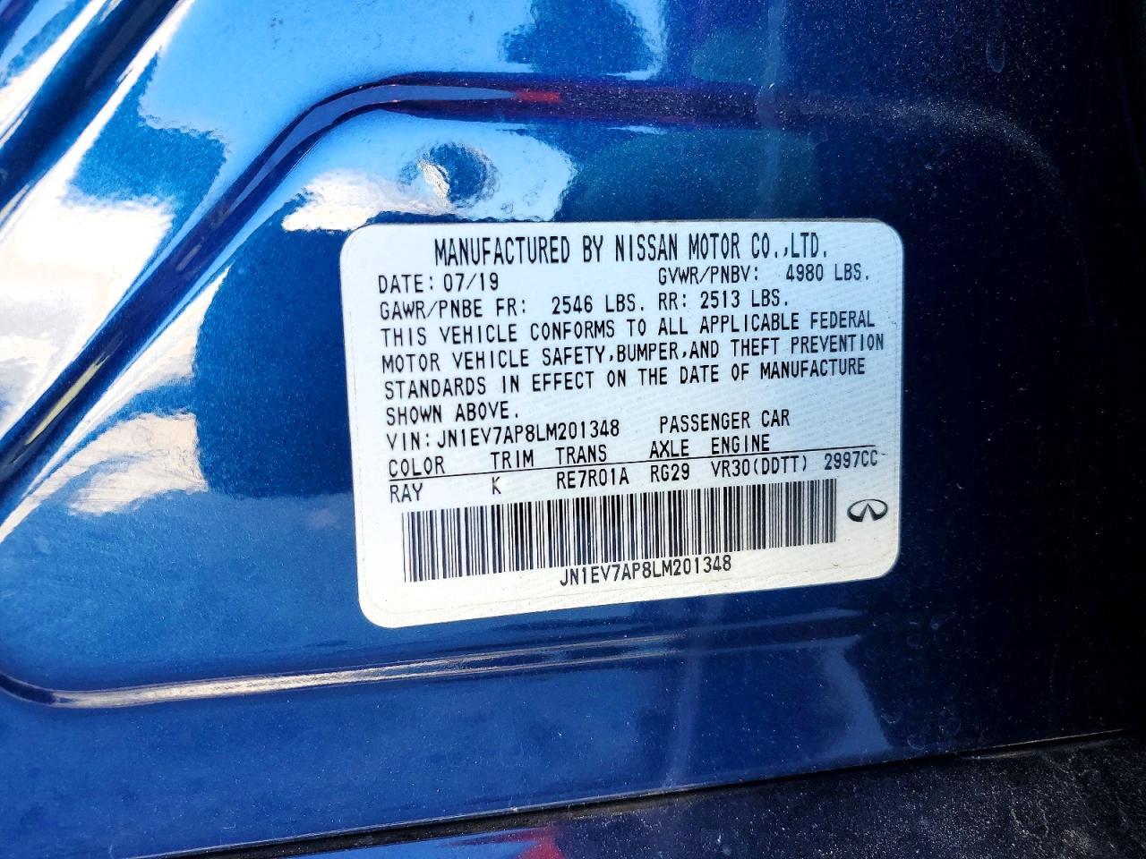 2020 Infiniti Q50 3.0t Pure