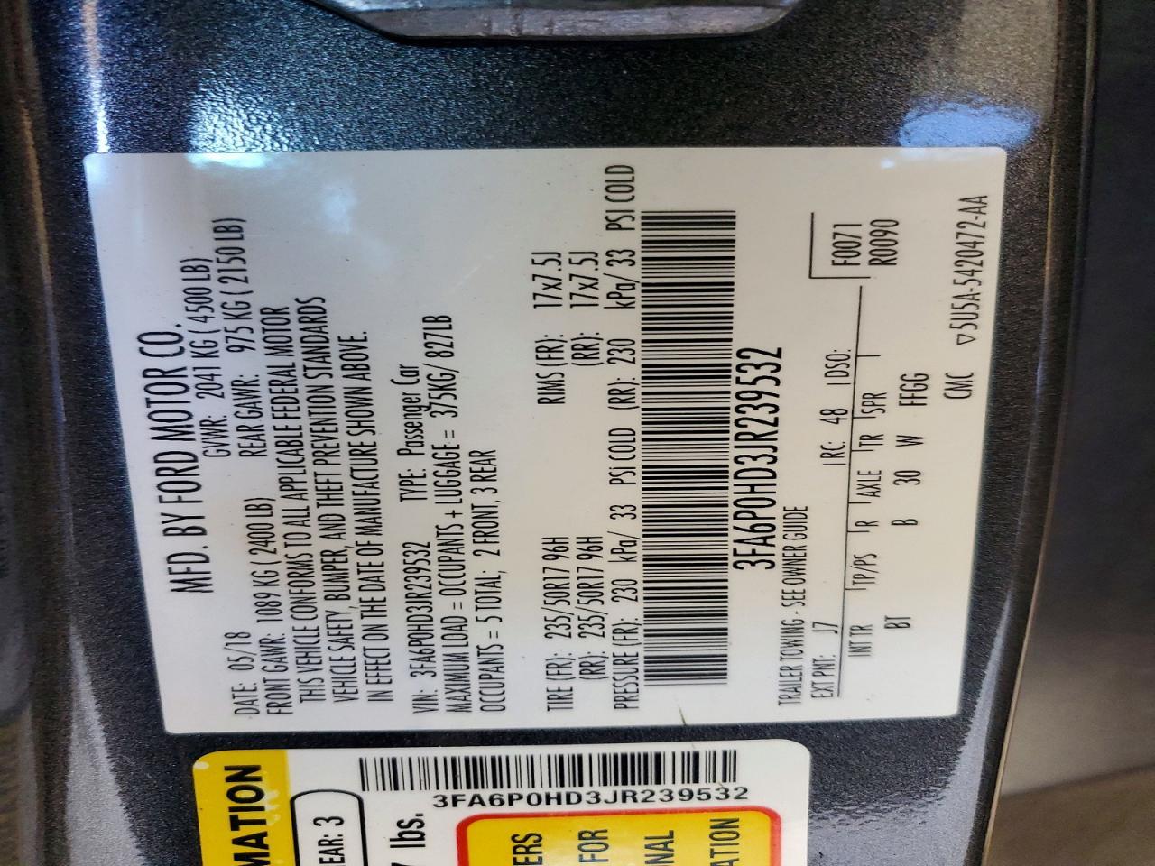 2018 Ford Fusion se