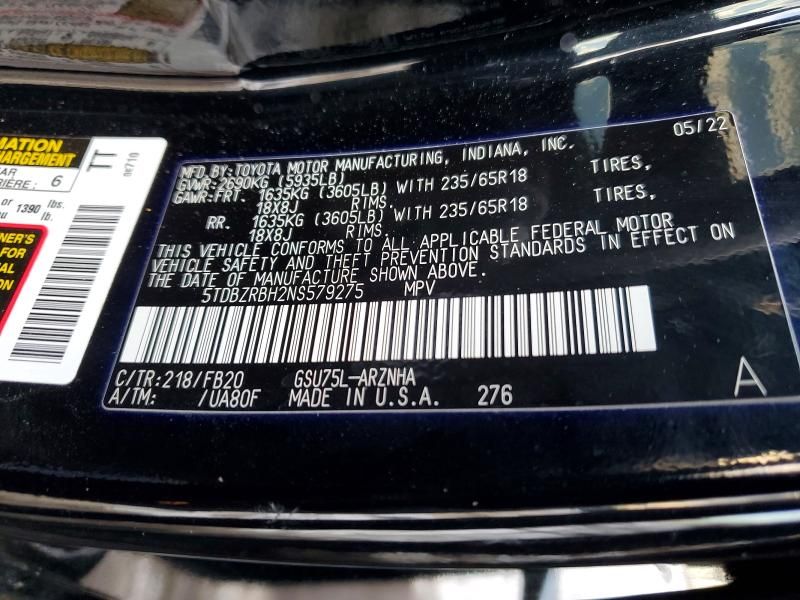 2022 Toyota Highlander le