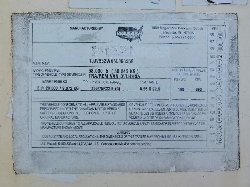 2008 Wabash Dvlhhsa dry van Trailer