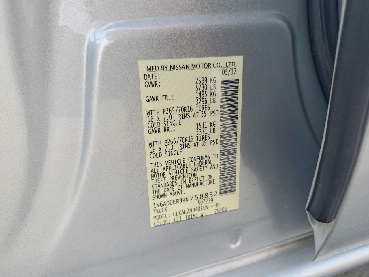 2017 Nissan Frontier s