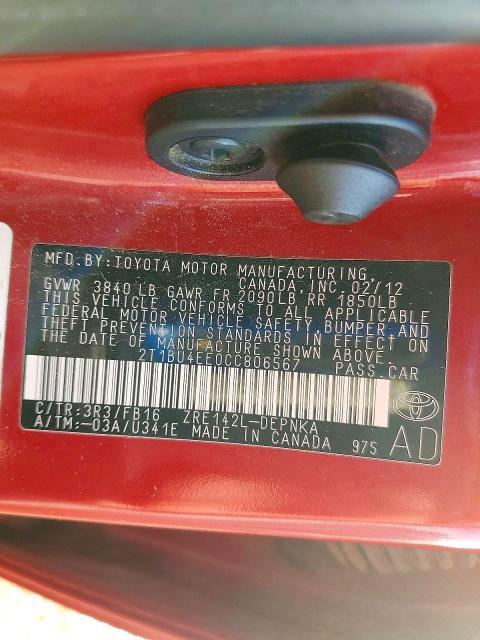 2012 Toyota Corolla Base