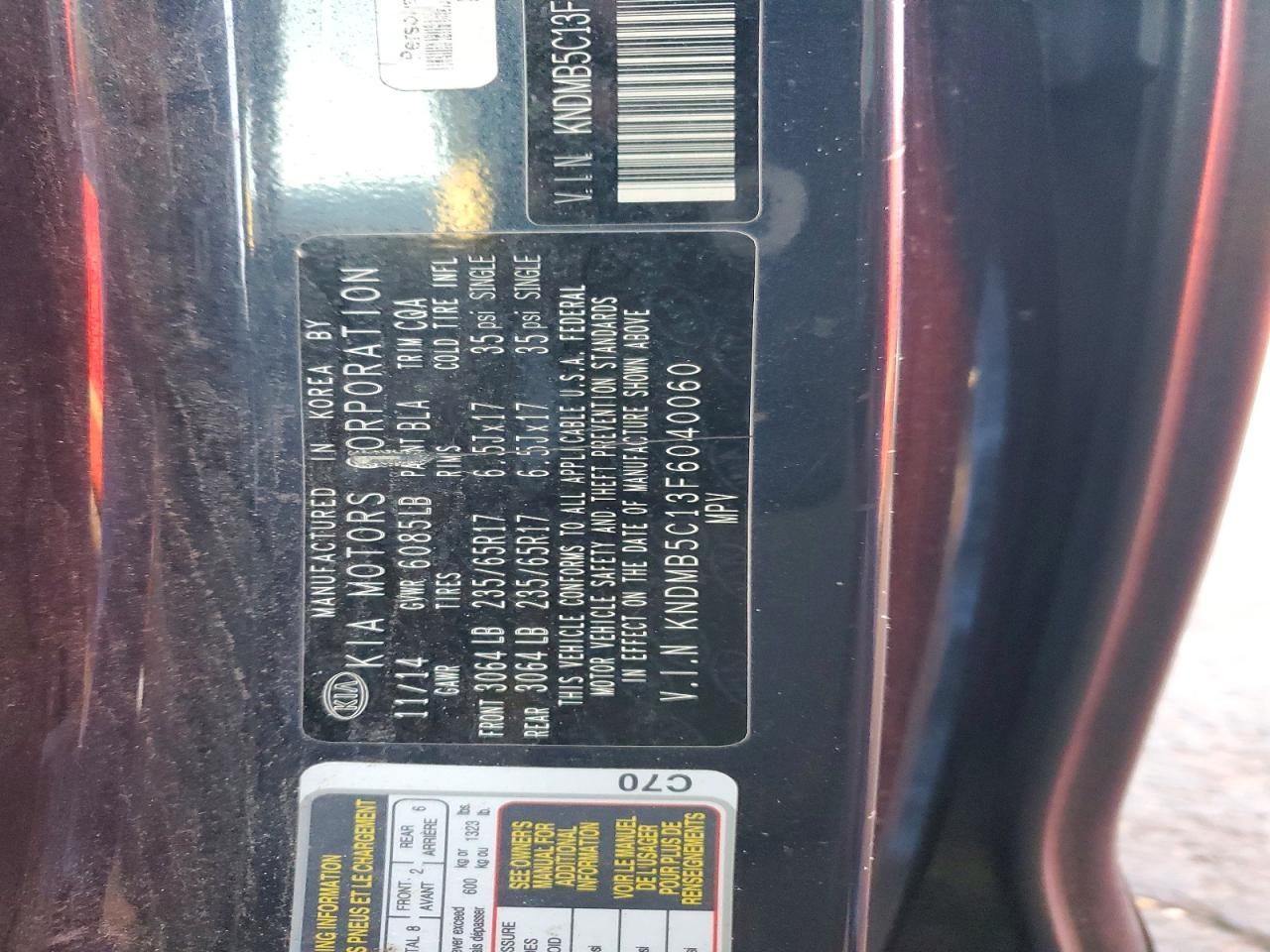 2015 KIA Sedona lx