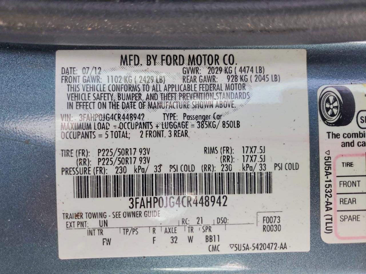 2012 Ford Fusion sel