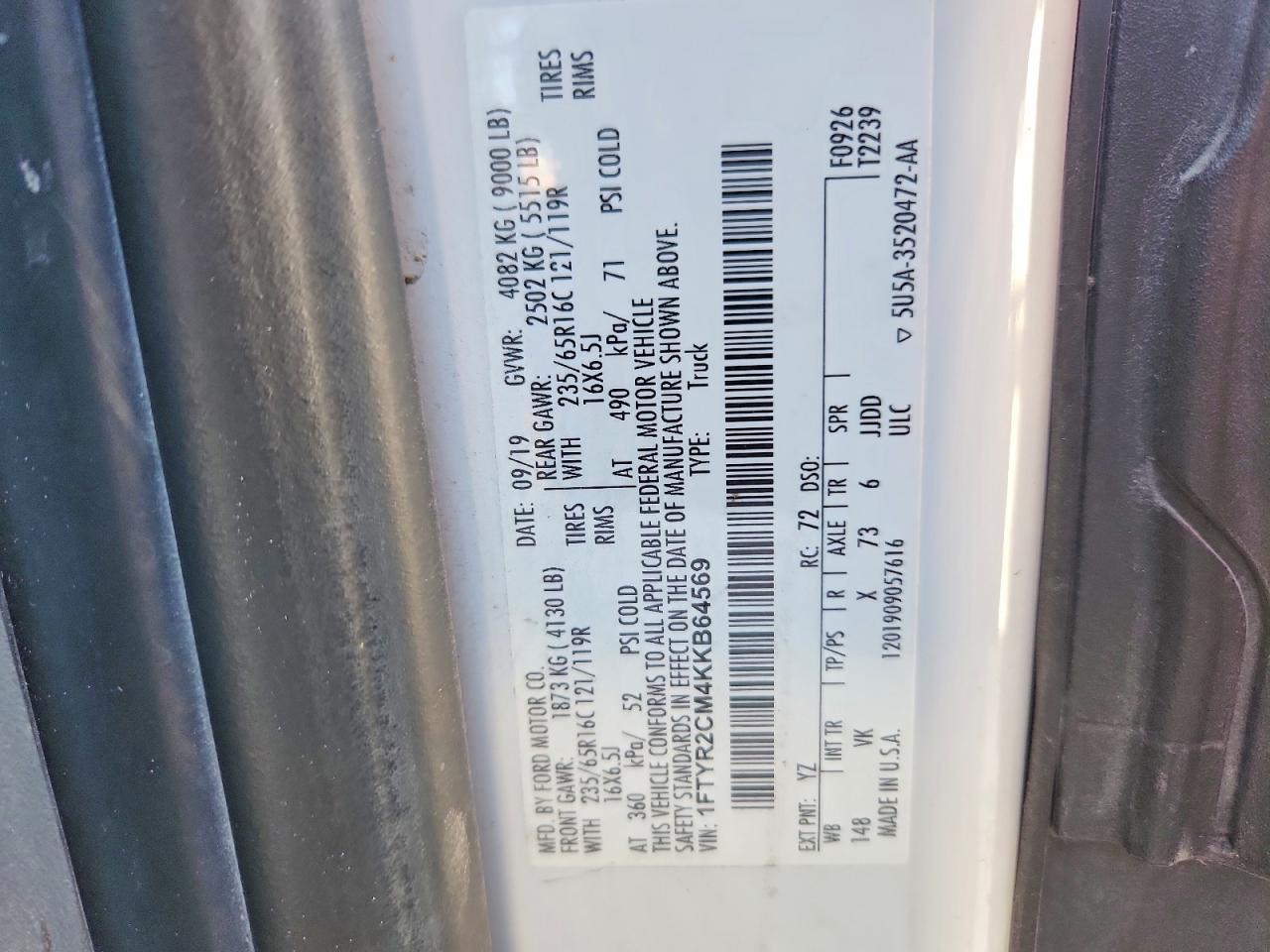 2019 Ford Transit T-250 Delivery Van