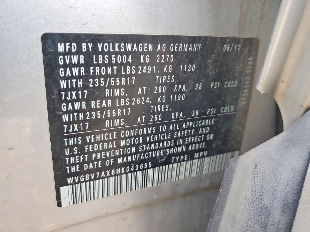 2017 Volkswagen Tiguan s