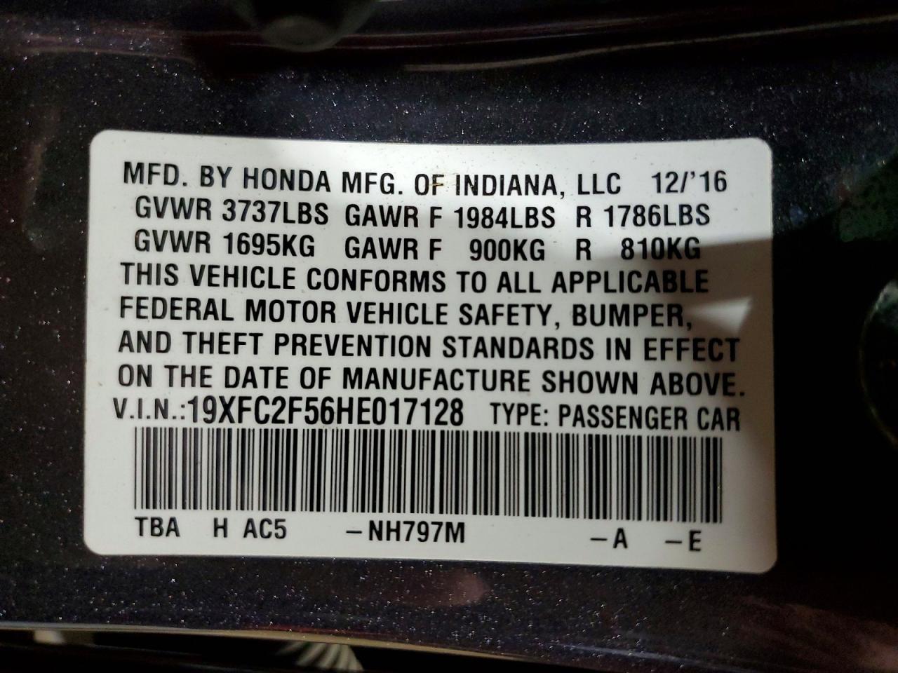 2017 Honda Civic lx
