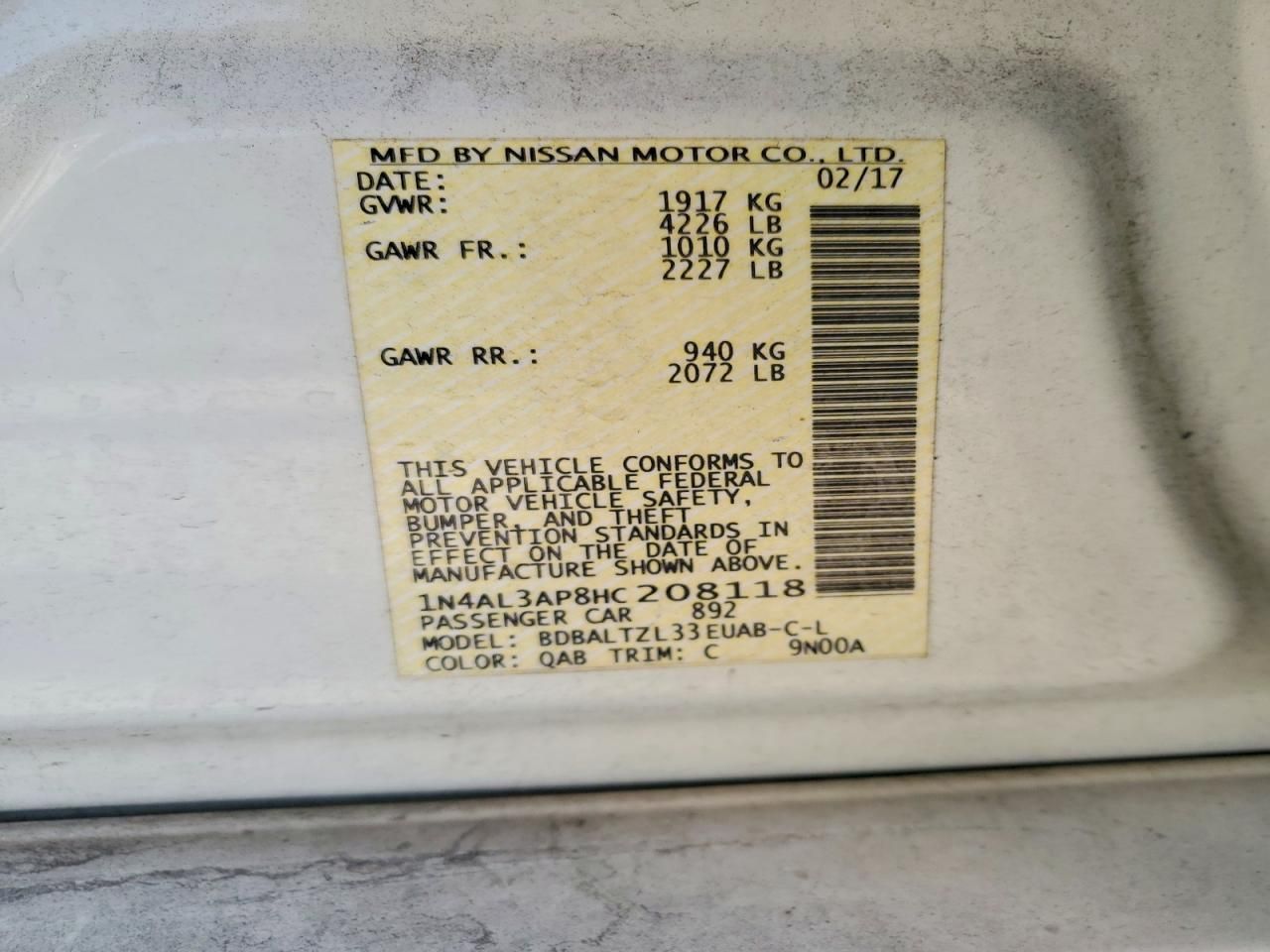 2017 Nissan Altima 2.5