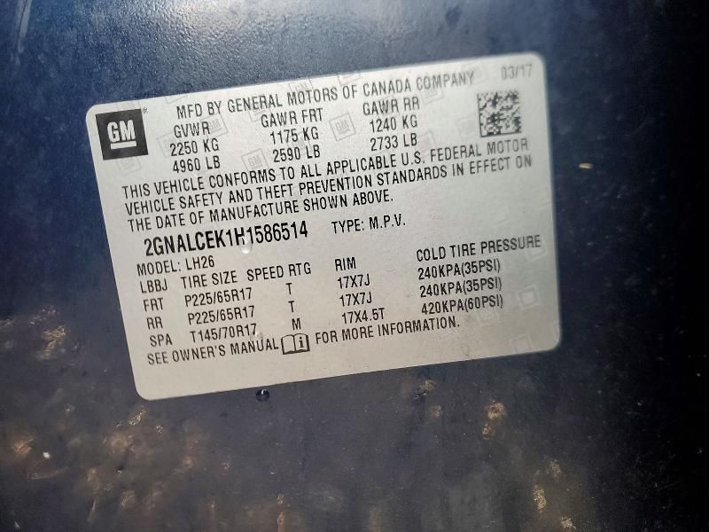 2017 Chevrolet Equinox lt