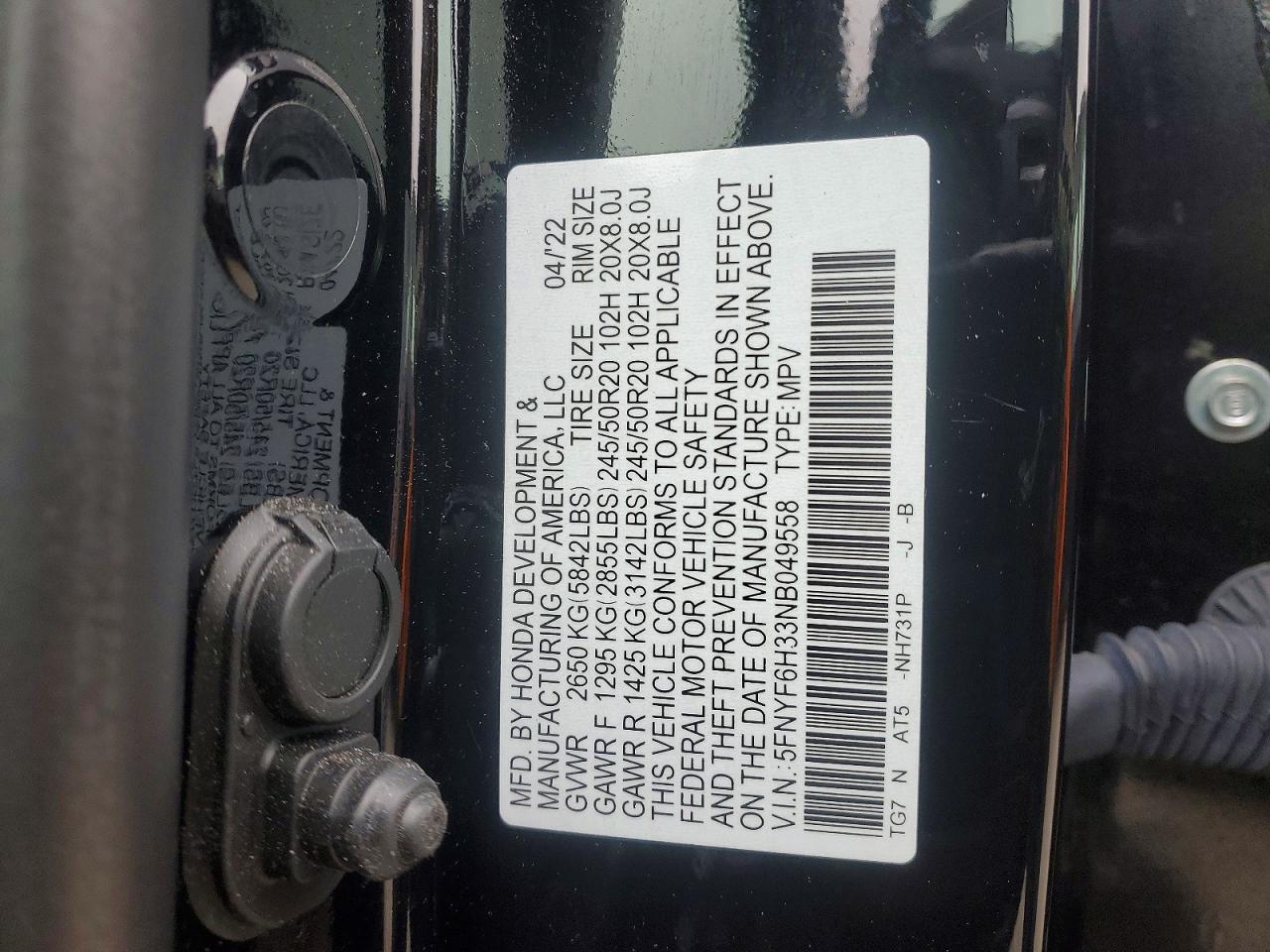 2022 Honda Pilot Sport