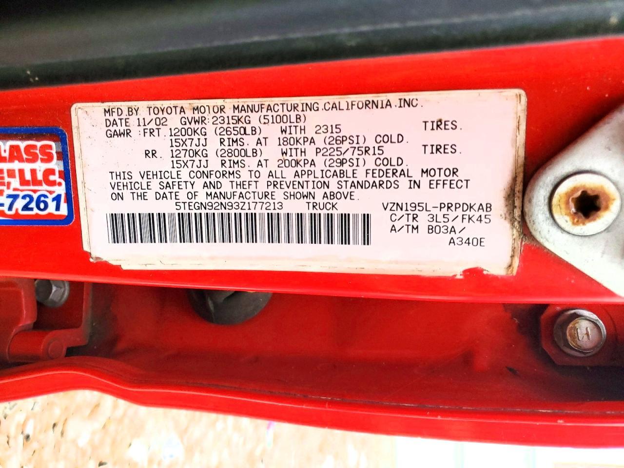 2003 Toyota Tacoma Prerunner V6