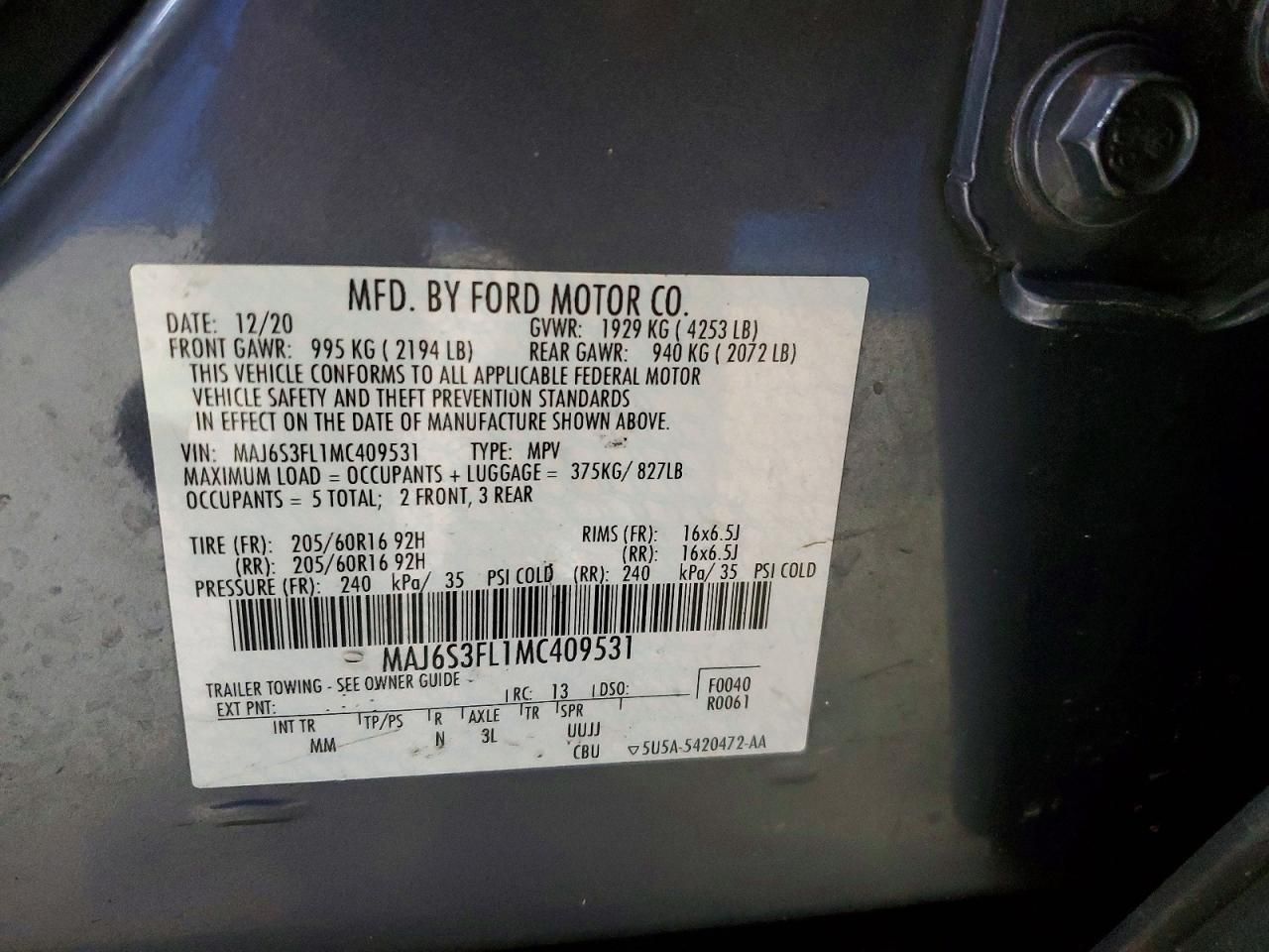 2021 Ford Ecosport s