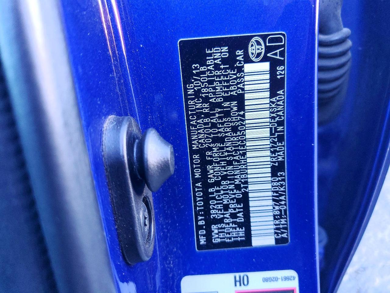 2014 Toyota Corolla l