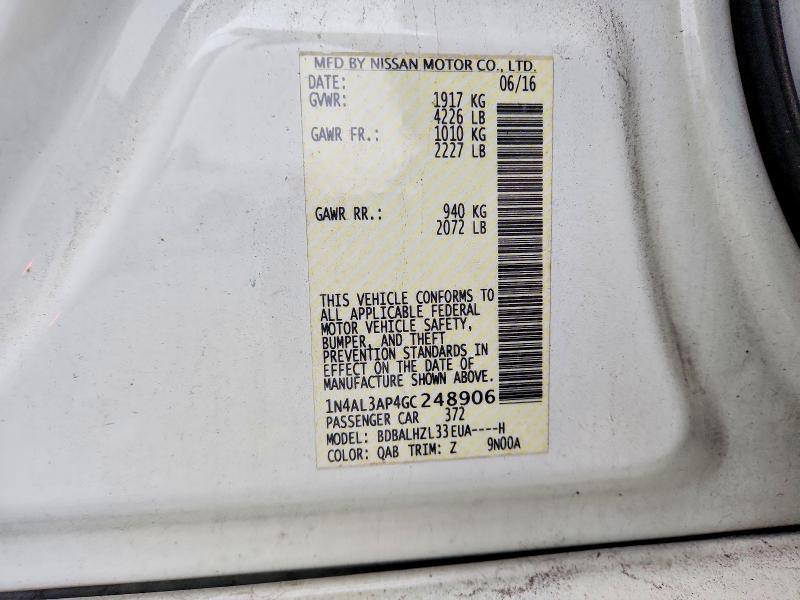 2016 Nissan Altima 2.5 sr