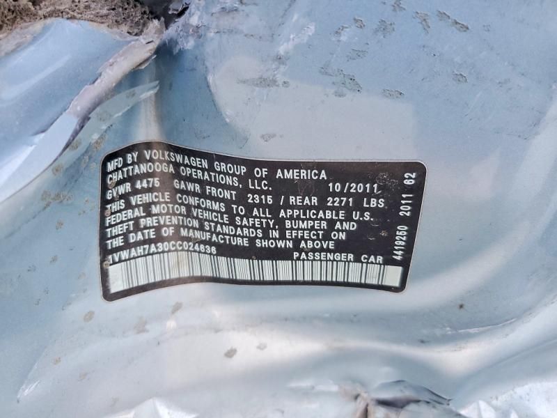 2012 Volkswagen Passat s