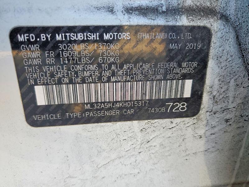 2019 Mitsubishi Mirage le