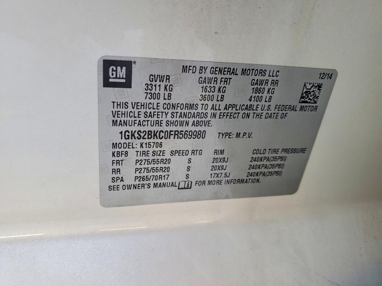 2015 GMC Yukon slt