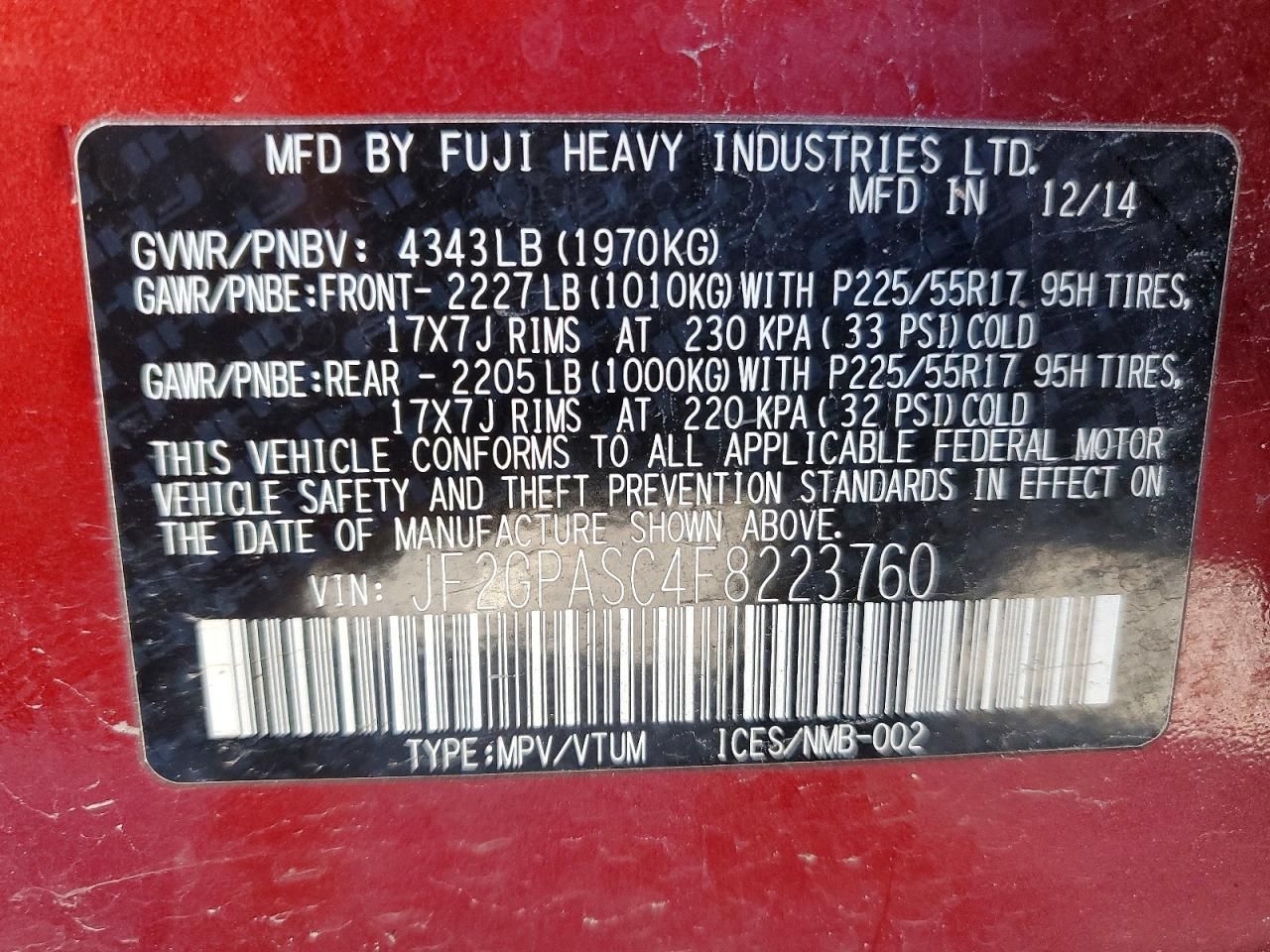 2015 Subaru Xv Crosstrek Sport Limited