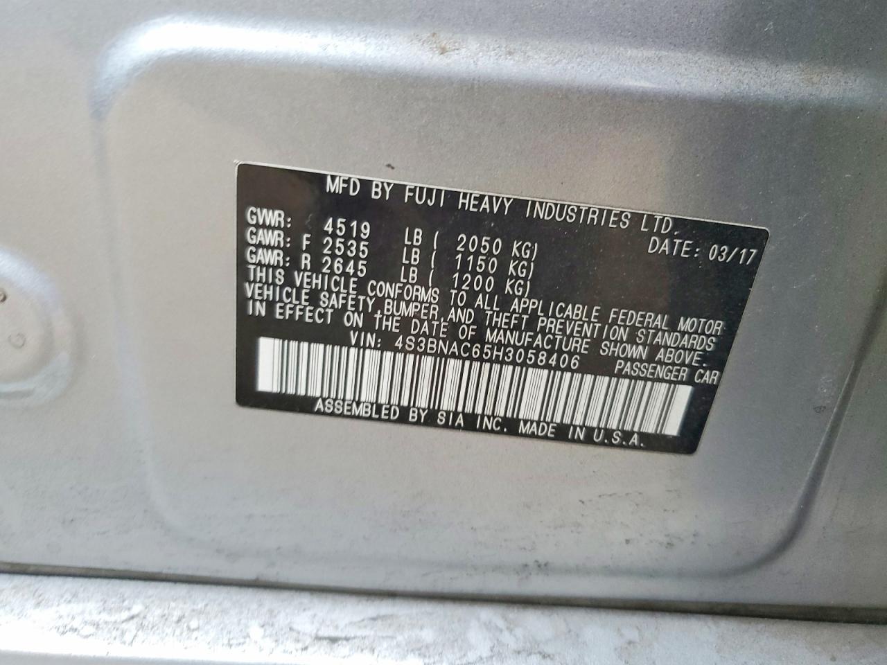 2017 Subaru Legacy 2.5i Premium