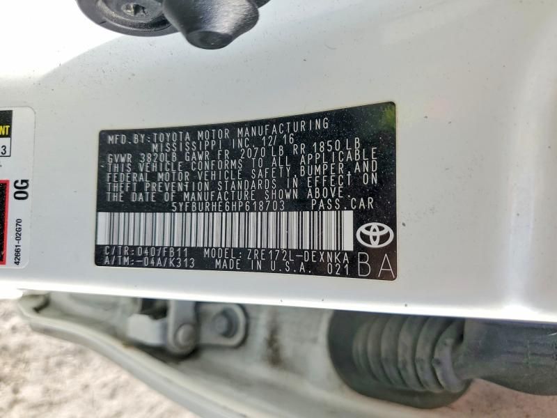 2017 Toyota Corolla l