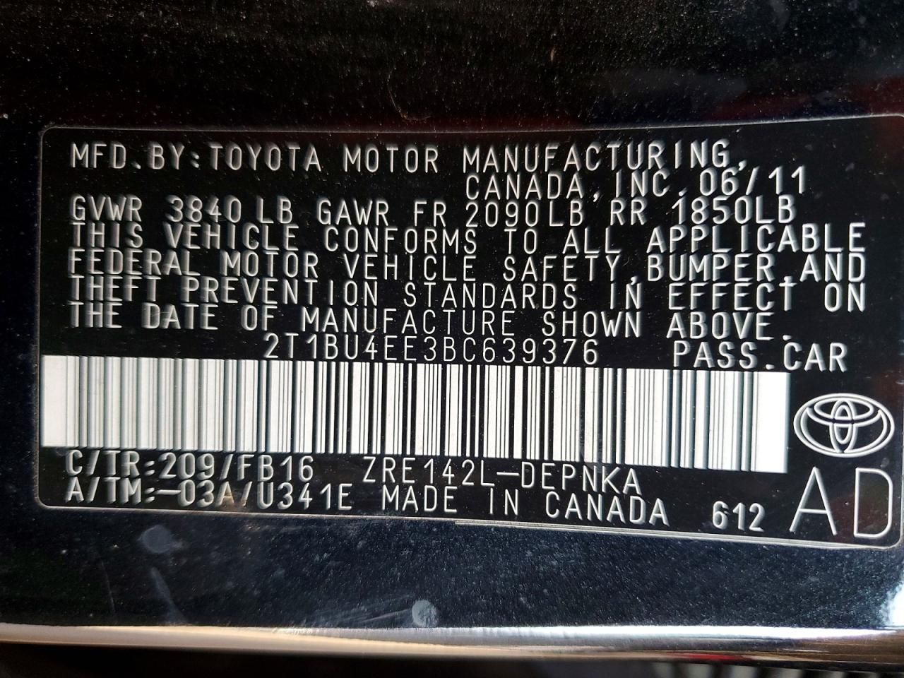 2011 Toyota Corolla Base