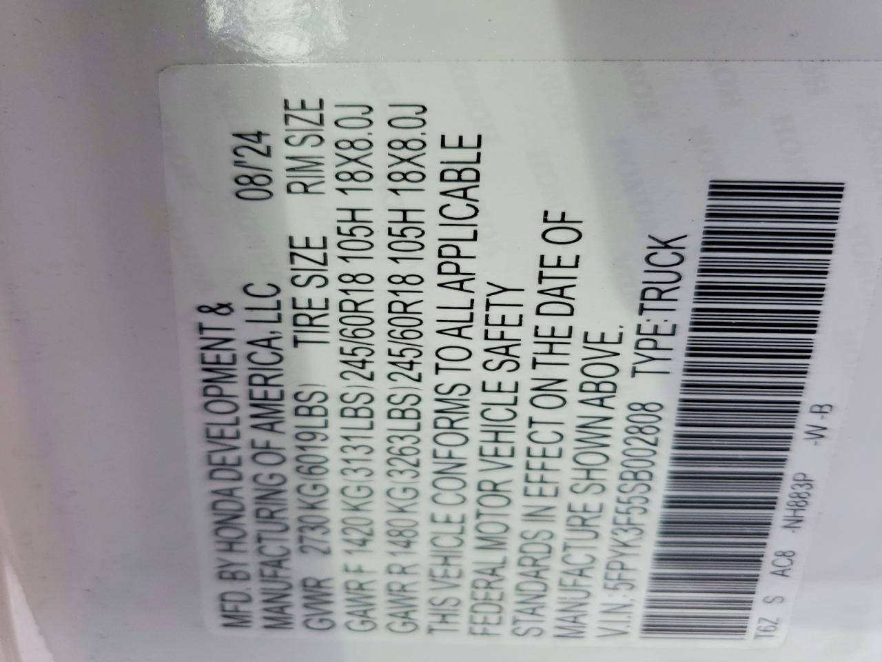 2025 Honda Ridgeline RTL