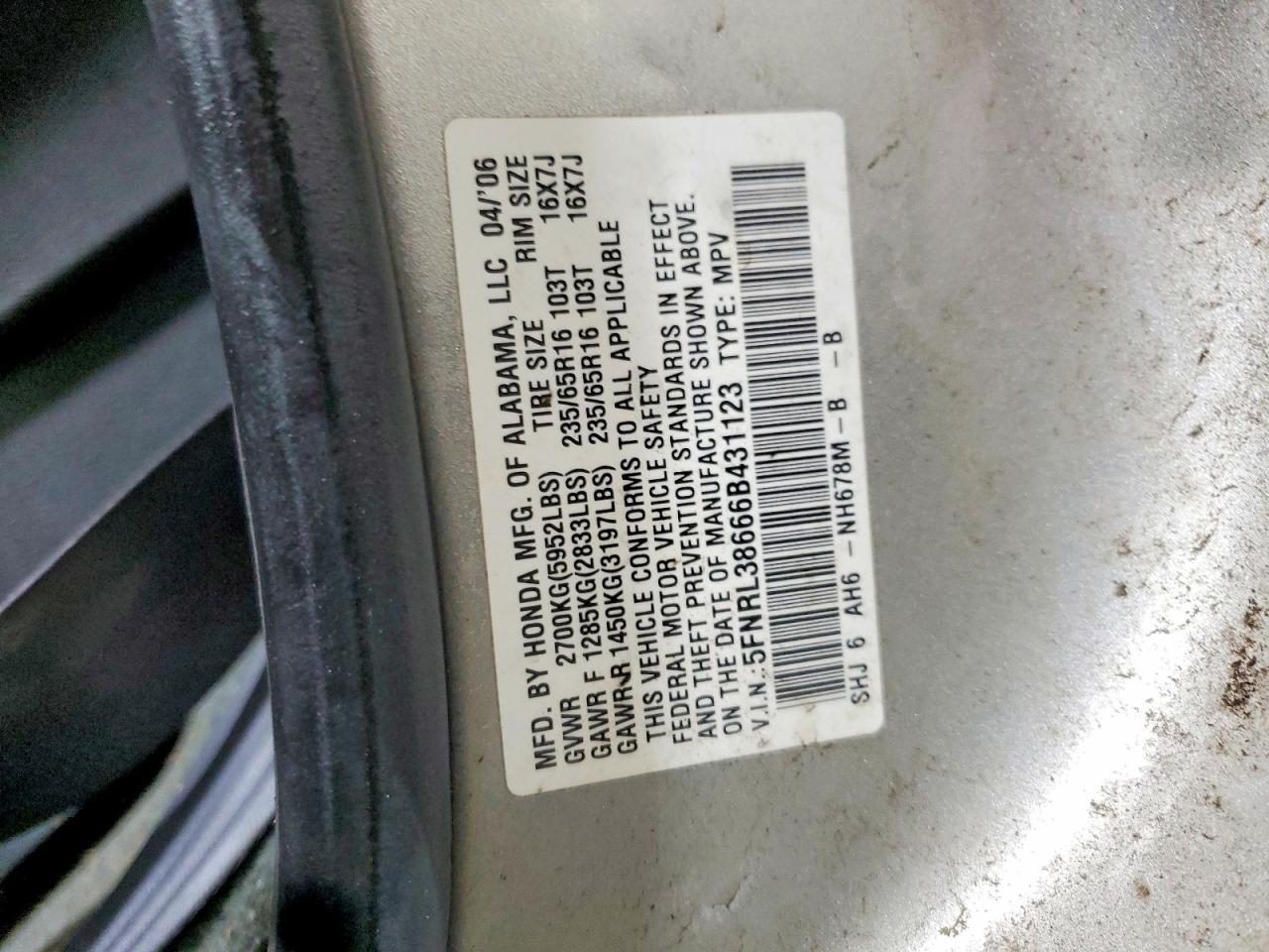 2006 Honda Odyssey exl
