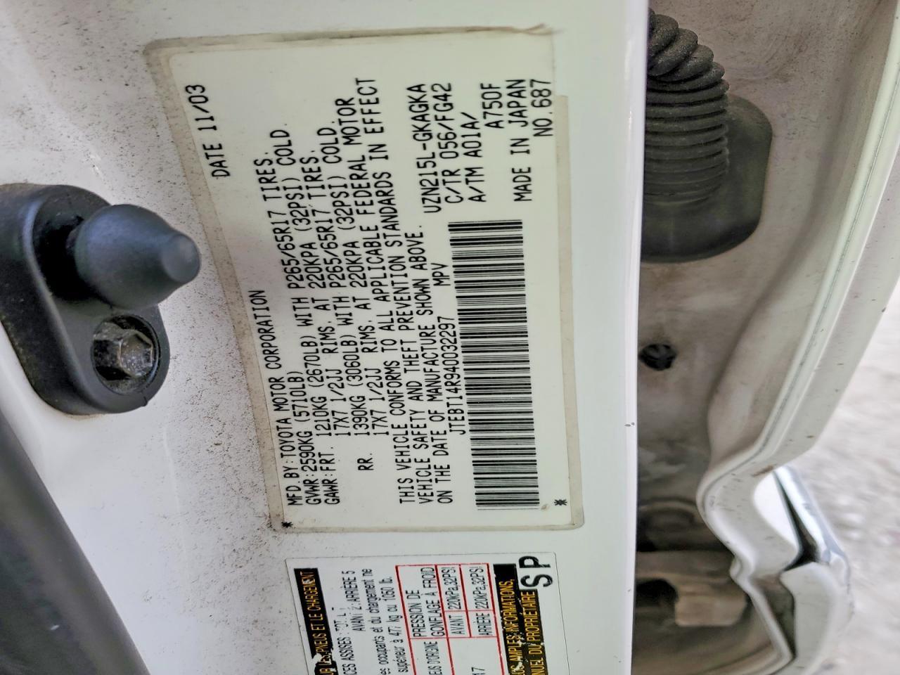 2004 Toyota 4runner SR5