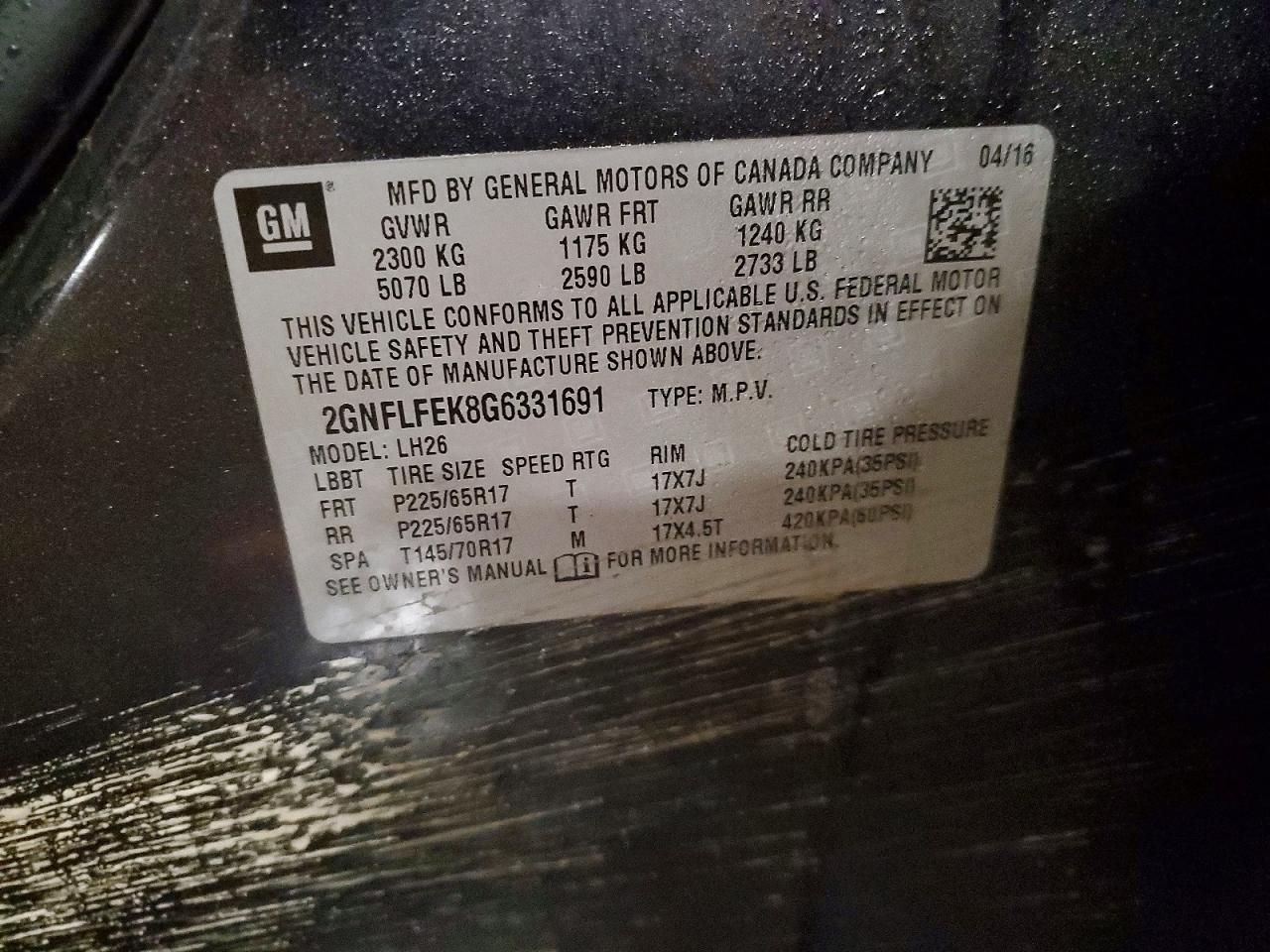 2016 Chevrolet Equinox lt