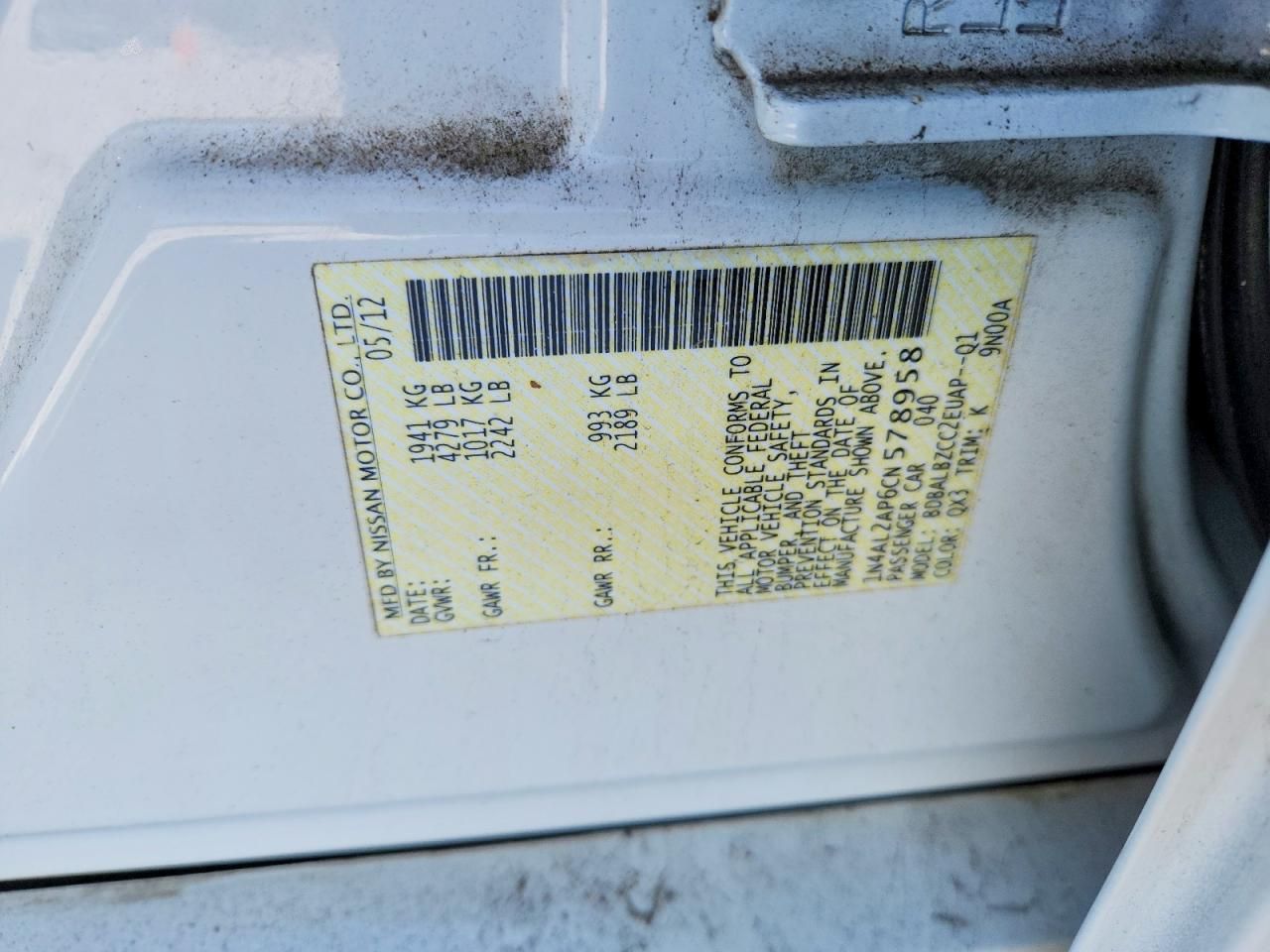 2012 Nissan Altima Base